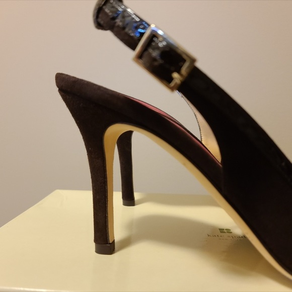 BNIB ♠️kate spade Slingback Peeptoe Heels size 8.5 - Picture 6 of 8